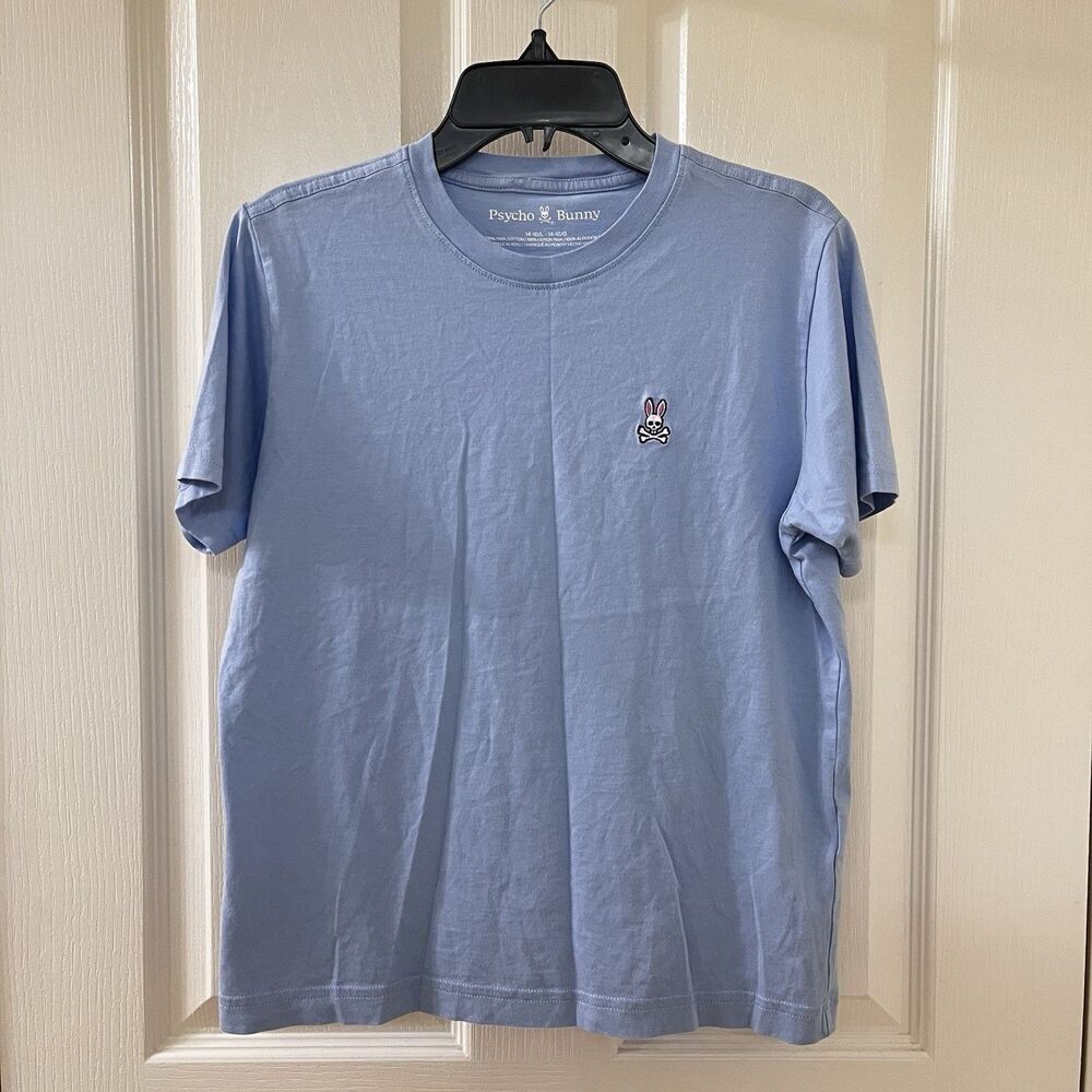 Psycho Bunny Blue Short Sleeve Classic T-Shirt Pima Cotton Boys Size Large 14-16